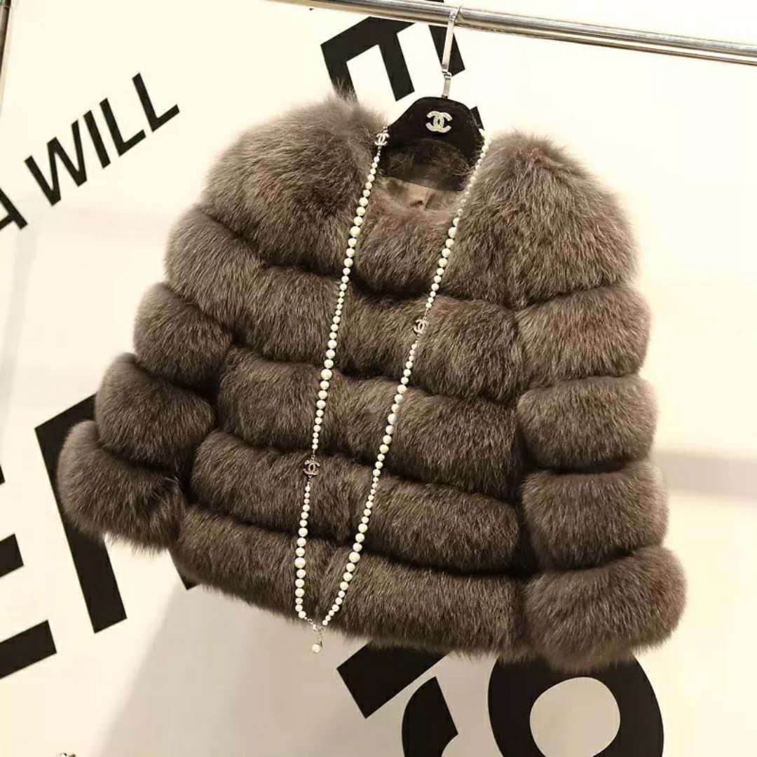 Mink Coats Women New Fashion Dark Gray