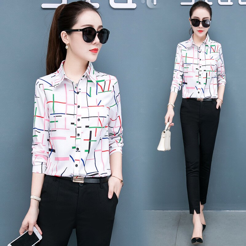 chiffon shirt top women White