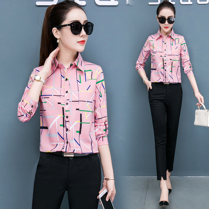 chiffon shirt top women Pink